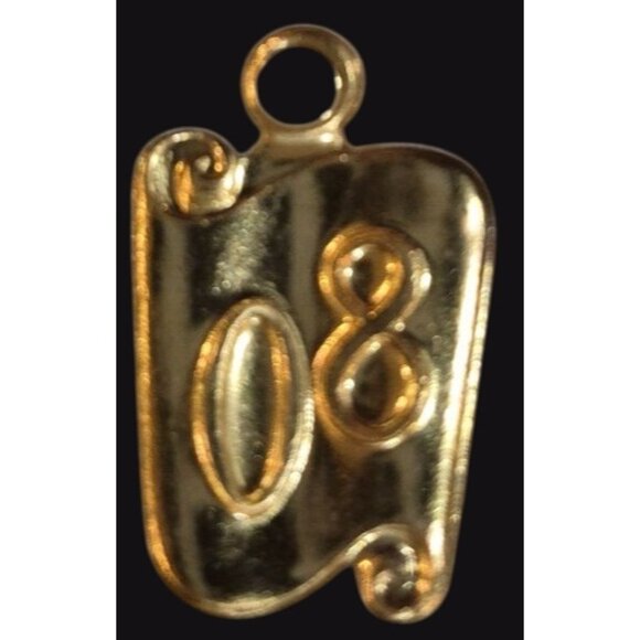 Gold-Tone 80 Charm Pendant 1" Team Number Jewelry Making Crafting•H - Picture 2 of 3